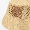 Chapéu de raio-de-sol Anagram em ráfia e pele de bezerro Chapéu de raio-de-sol Anagram em ráfia e pele de bezerro