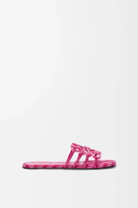 Chinelo «Petal Anagram» em lona bordada