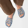 Chinelo «Petal Anagram» em lona bordada Chinelo «Petal Anagram» em lona bordada