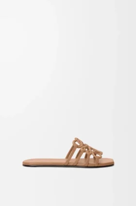 Chinelo Petal Anagram em pele de bezerro