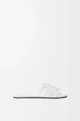 Chinelo Petal Anagram em pele de bezerro