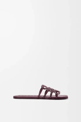 Chinelo Petal Anagram em pele de bezerro