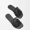 Chinelo Petal Anagram em pele de bezerro Chinelo Petal Anagram em pele de bezerro