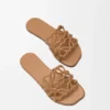 Chinelo Petal Anagram em pele de bezerro Chinelo Petal Anagram em pele de bezerro