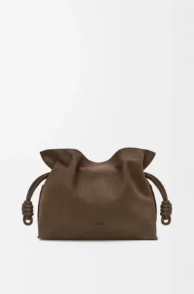 Clutch Flamenco Média em Nubuck Granulado