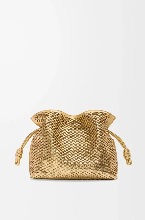 Clutch Flamenco Média em pele de borrego laminada Clutch Flamenco Média em pele de borrego laminada