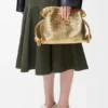 Clutch Flamenco Média em pele de borrego laminada Clutch Flamenco Média em pele de borrego laminada
