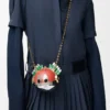 Clutch «Knight Cat» em metal e pele de borrego napa Clutch «Knight Cat» em metal e pele de borrego napa