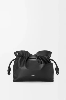 Clutch Panta Medium Flamenco em pele de bezerro brilhante