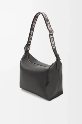 Cubi Crossbody em pele de bezerro lisa e flexível e jacquard