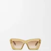 Óculos de sol Cateye com bordas biseladas Óculos de sol Cateye com bordas biseladas