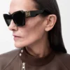 Óculos de sol Cateye com bordas biseladas Óculos de sol Cateye com bordas biseladas