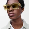 Óculos de sol Cateye com bordas biseladas Óculos de sol Cateye com bordas biseladas