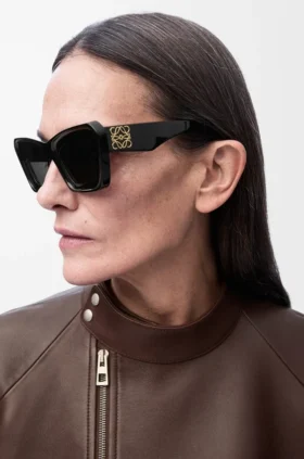 Óculos de sol Cateye com bordas biseladas