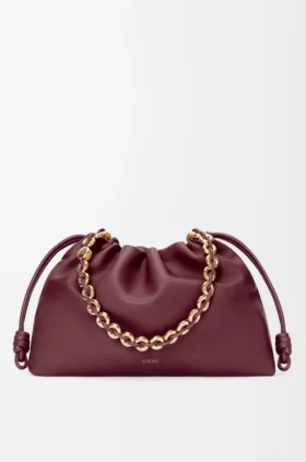 Flamenco Purse grande em pele de borrego napa suave