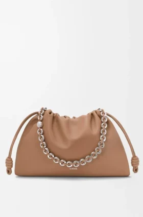 Flamenco Purse grande em pele de borrego napa suave