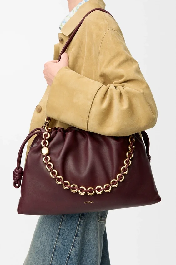 Flamenco Purse grande em pele de borrego napa suave Flamenco Purse grande em pele de borrego napa suave