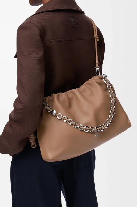 Flamenco Purse grande em pele de borrego napa suave Flamenco Purse grande em pele de borrego napa suave