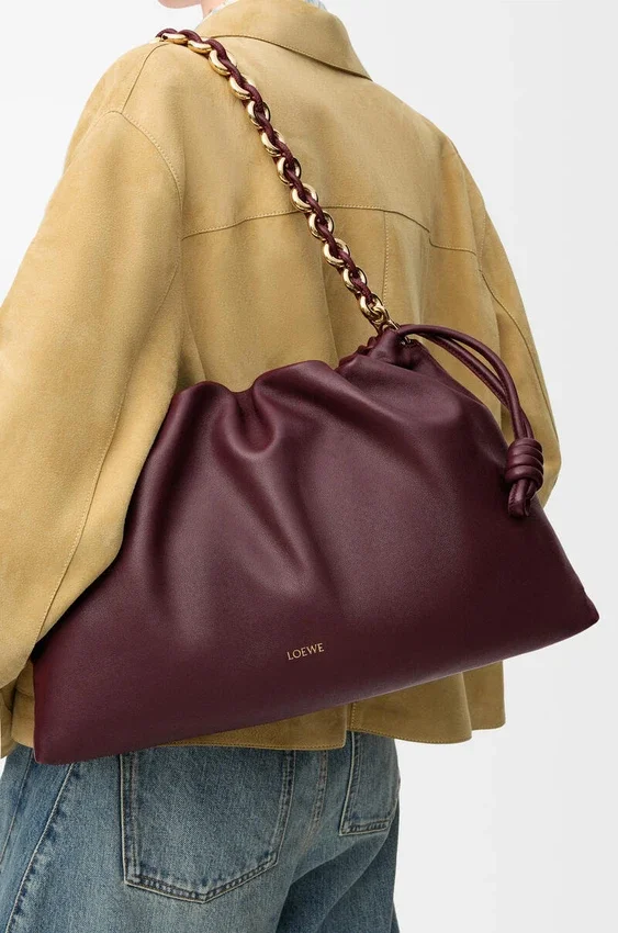 Flamenco Purse grande em pele de borrego napa suave Flamenco Purse grande em pele de borrego napa suave