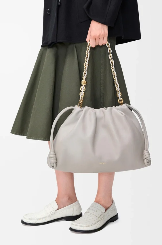 Flamenco Purse grande em pele de borrego napa suave Flamenco Purse grande em pele de borrego napa suave