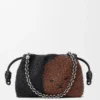 Flamenco Purse Média com Contas de Leão em lona com contas e pele de bezerro Flamenco Purse Média com Contas de Leão em lona com contas e pele de bezerro