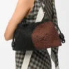 Flamenco Purse Média com Contas de Leão em lona com contas e pele de bezerro Flamenco Purse Média com Contas de Leão em lona com contas e pele de bezerro