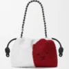 Flamenco Purse Média com Contas de Leão em lona com contas e pele de bezerro Flamenco Purse Média com Contas de Leão em lona com contas e pele de bezerro