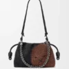 Flamenco Purse Média com Contas de Leão em lona com contas e pele de bezerro Flamenco Purse Média com Contas de Leão em lona com contas e pele de bezerro