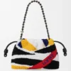 Flamenco Purse Média em Nappa Bordada Flamenco Purse Média em Nappa Bordada