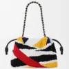 Flamenco Purse Média em Nappa Bordada Flamenco Purse Média em Nappa Bordada