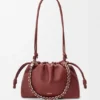 Flamenco Purse Média em pele de bezerro de grão fino Flamenco Purse Média em pele de bezerro de grão fino