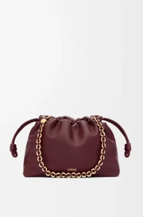 Flamenco Purse Média em pele de cordeiro napa suave