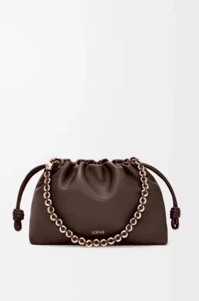 Flamenco Purse Média em pele de cordeiro napa suave