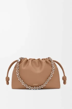 Flamenco Purse Média em pele de cordeiro napa suave