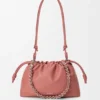 Flamenco Purse Média em pele de cordeiro napa suave Flamenco Purse Média em pele de cordeiro napa suave