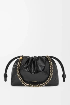 Flamenco Purse Média em pele de hagfish