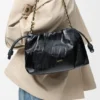 Flamenco Purse Média em pele de hagfish Flamenco Purse Média em pele de hagfish