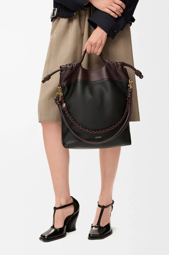 Flamenco Purse Tote em pele de borrego napa suave Flamenco Purse Tote em pele de borrego napa suave