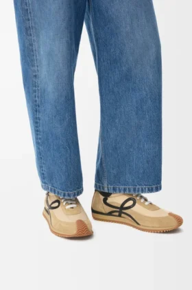 Flow Runner em nylon e camurça