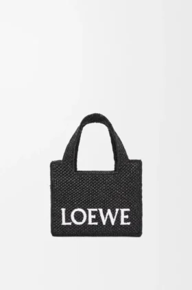 Font Tote «Mini Loewe» em ráfia Font Tote «Mini Loewe» em ráfia