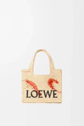 Font Tote «Mini Loewe» em ráfia Font Tote «Mini Loewe» em ráfia