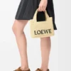 Font Tote «Mini Loewe» em ráfia Font Tote «Mini Loewe» em ráfia