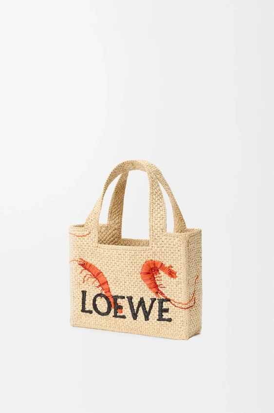 Font Tote «Mini Loewe» em ráfia Font Tote «Mini Loewe» em ráfia