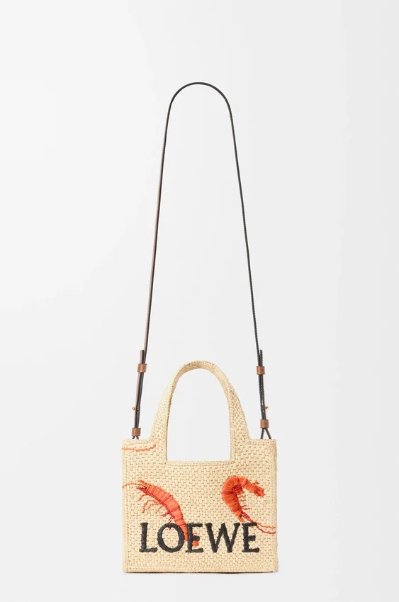 Font Tote «Mini Loewe» em ráfia Font Tote «Mini Loewe» em ráfia