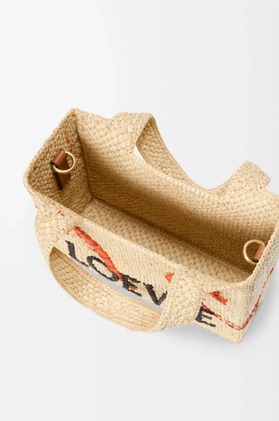 Font Tote «Mini Loewe» em ráfia Font Tote «Mini Loewe» em ráfia