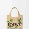 Font Tote «Small Loewe» em ráfia Font Tote «Small Loewe» em ráfia