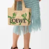 Font Tote «Small Loewe» em ráfia Font Tote «Small Loewe» em ráfia