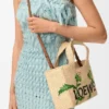 Font Tote «Small Loewe» em ráfia Font Tote «Small Loewe» em ráfia