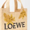 Font Tote «Small Loewe» em ráfia Font Tote «Small Loewe» em ráfia