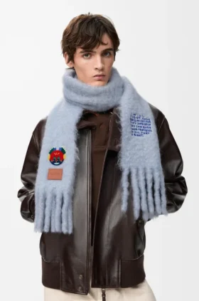 Lenço em mistura de mohair e lã